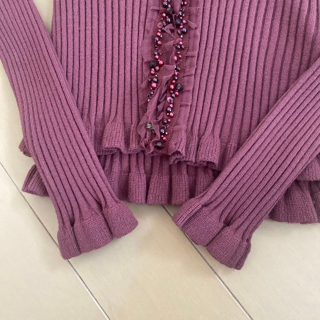 EPoca リブ編みパープルトップス ITL 40