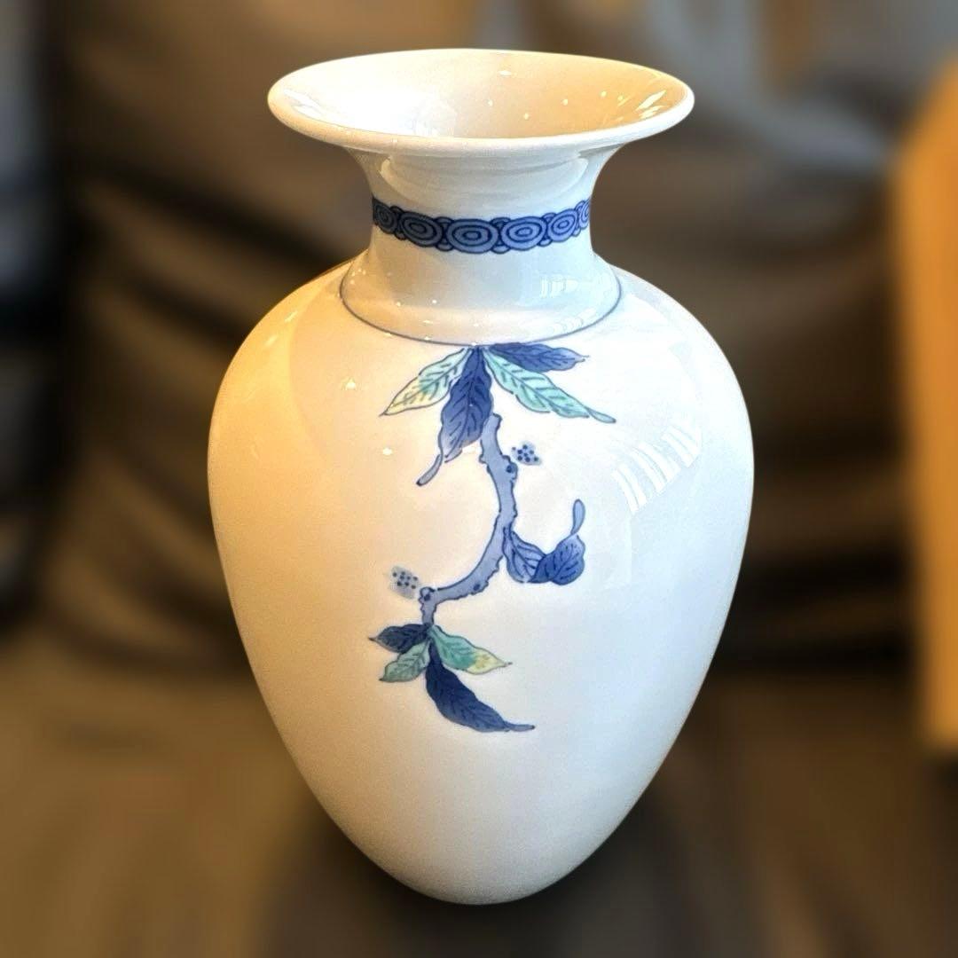 有田焼 鍋島系 魯山銘 大型花瓶 約28cm 木箱　鳥栖市市政功労者表彰記念