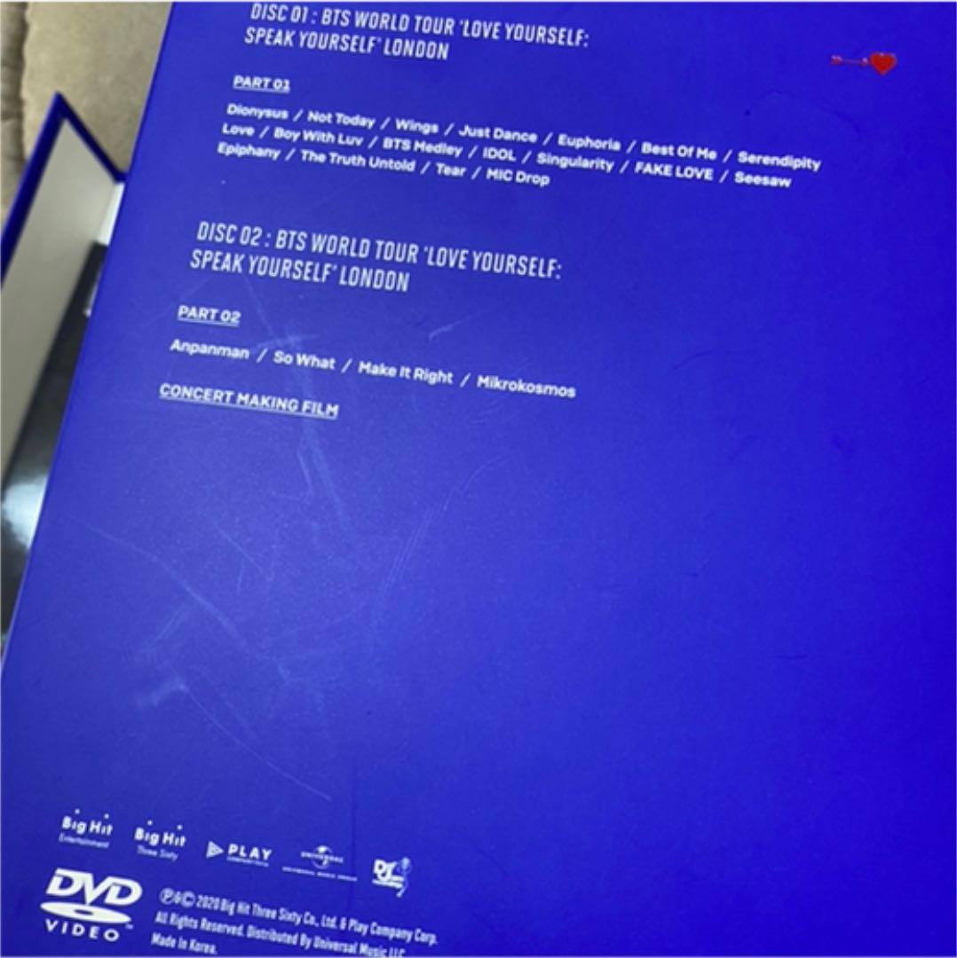 bts Love your self ロンドン公演　dvd