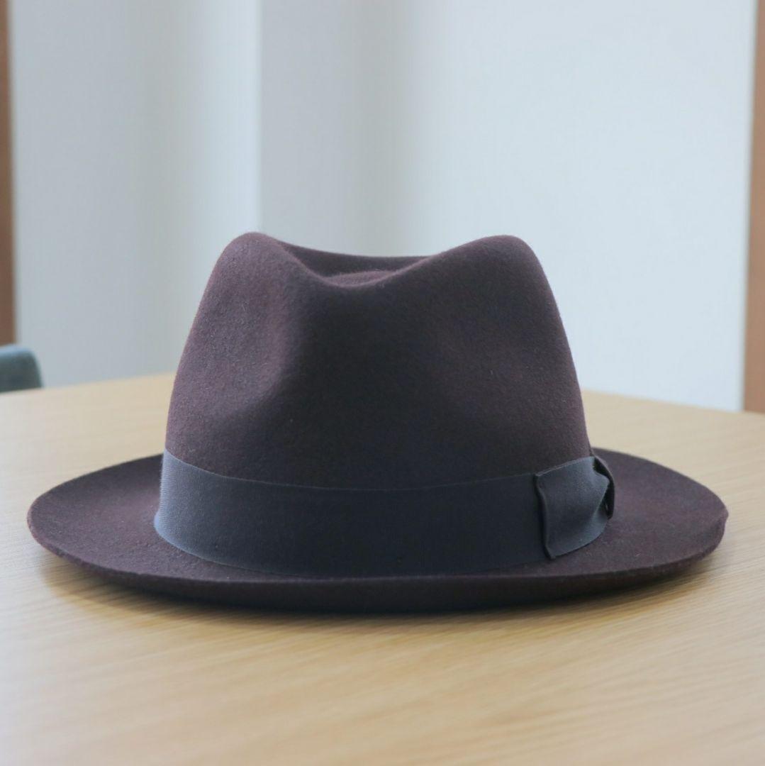 Borsalino FEDORA ラビットファー ハット ブラウン