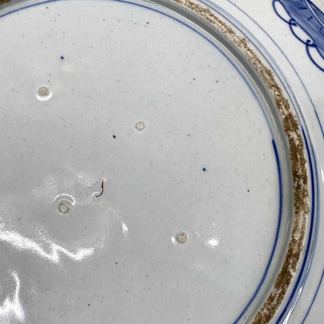 直径41.4cm ! 大皿 飾り皿 時代物 花 蝶々 アンティーク 昭和レトロ④