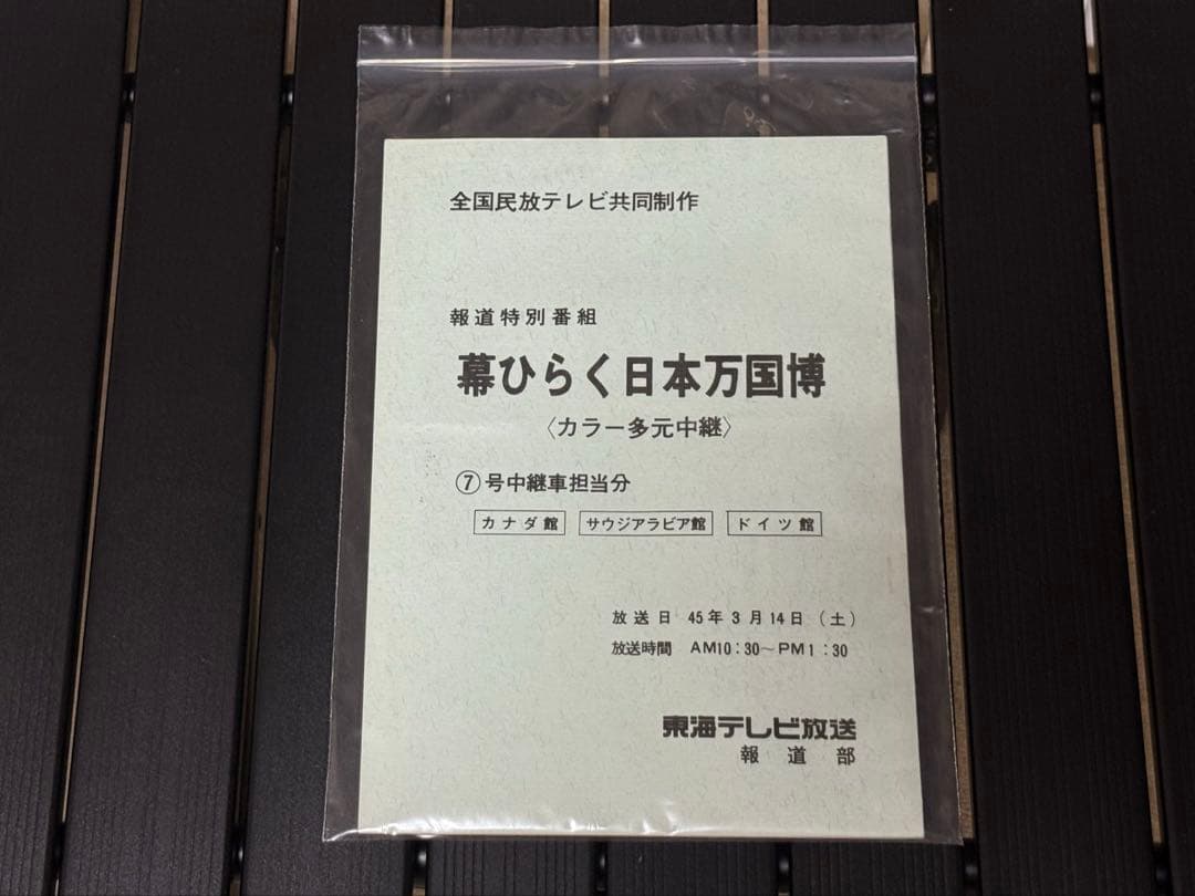 1970年大阪万博テレビ番組台本