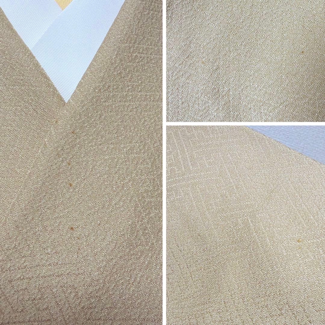 25 付け下げ訪問着フルセット 正絹 ベージュ 薄茶 総刺繍 相良刺繍 暈し染め