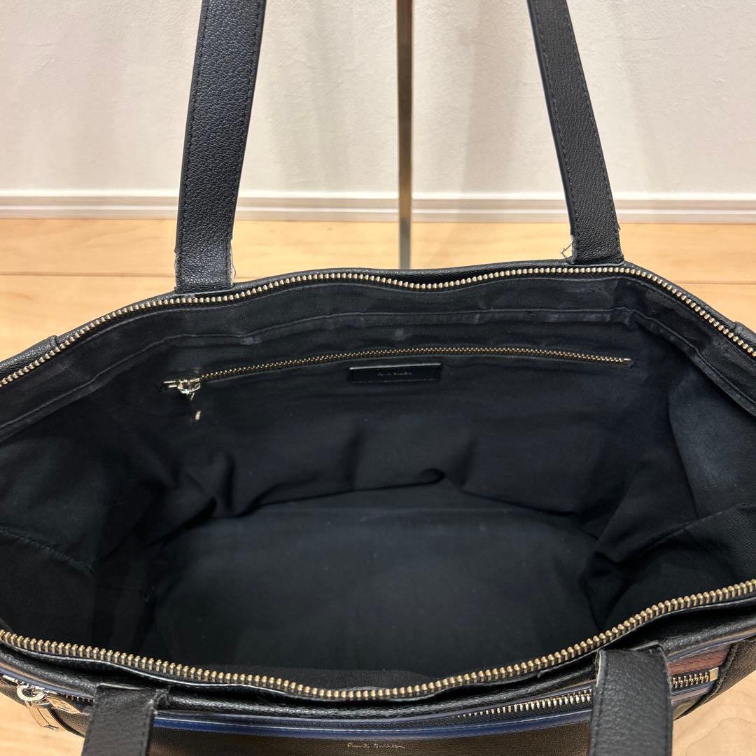 ポールスミス シグネチャー ジップストライプ トートバッグ 肩掛け 黒