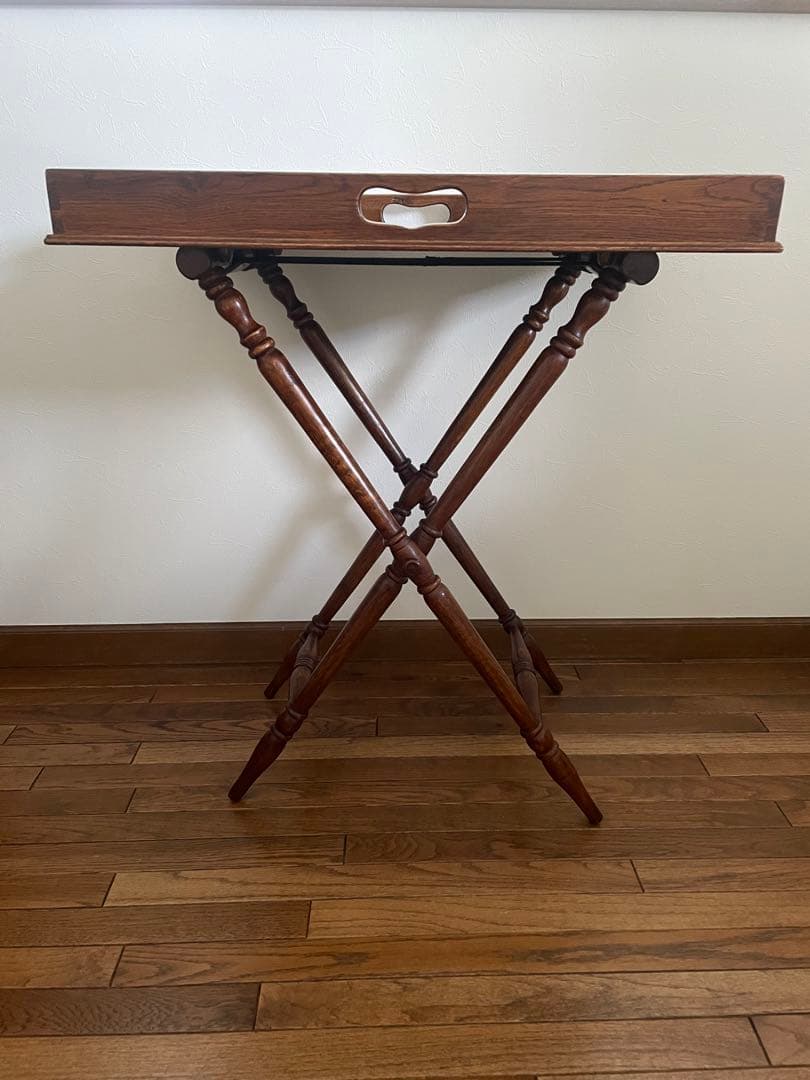 メンテナンス済　イギリス製アンティーク　トレイテーブル 折りたたみ式