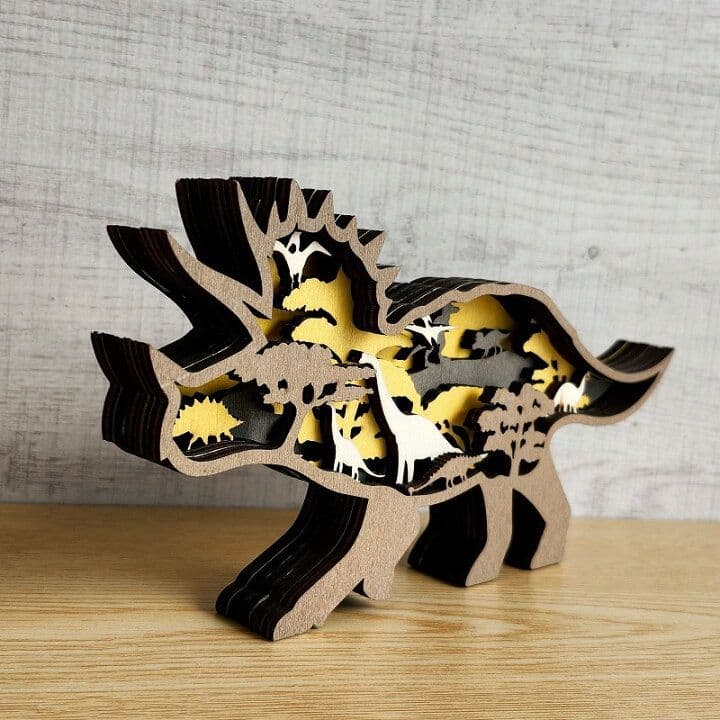 木製置物】トリケラトプス恐竜★ジュラシックパーク グッズ 置き物 雑貨 オブジェ