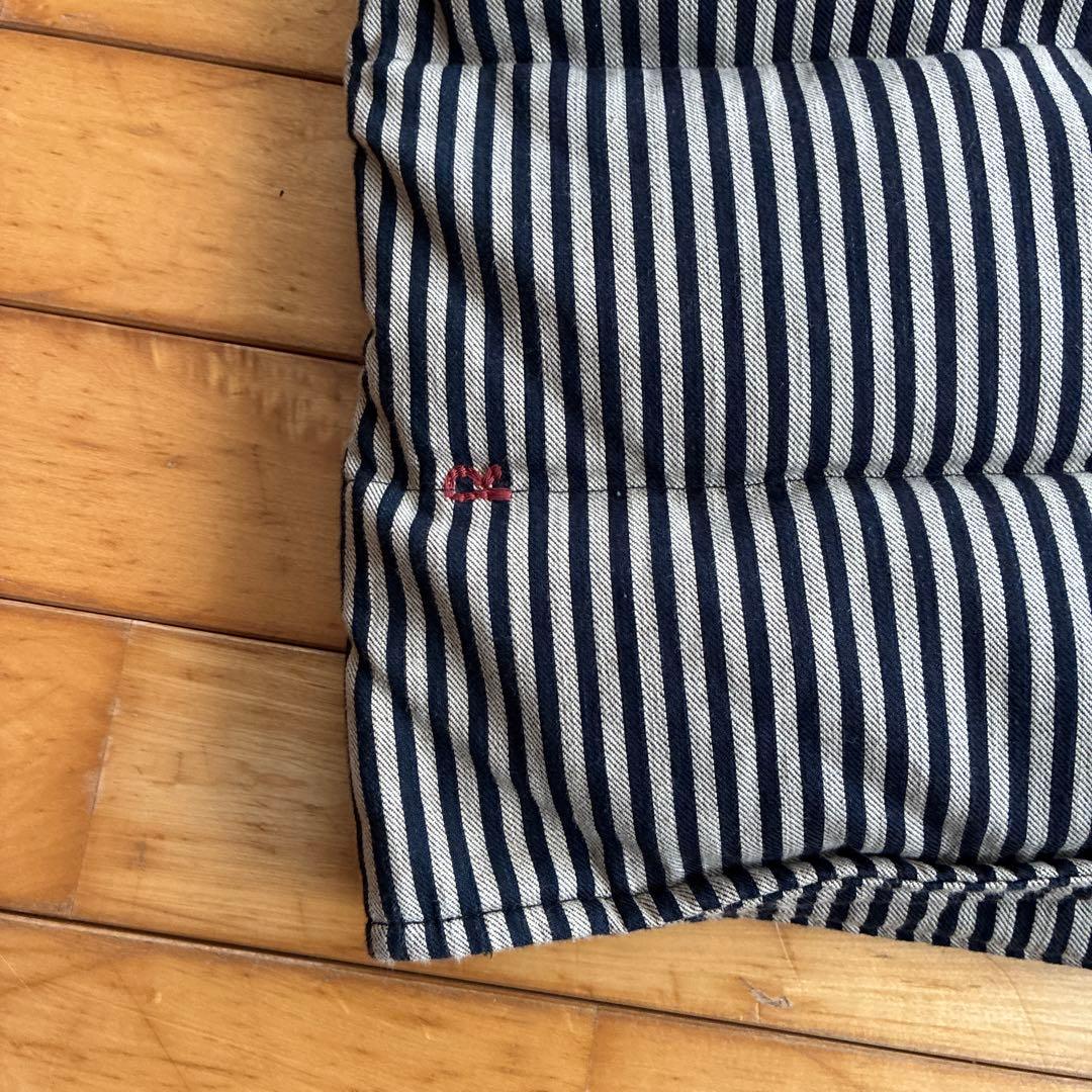 45rpm ストライプ ダウンベスト コーデュロイ襟