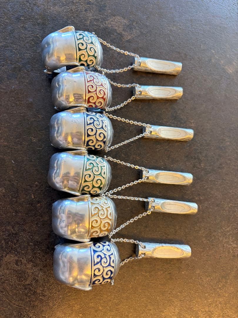 【希少】タイ・チェンマイ ゾウのナプキンリング＆箸置き 6個セット 丸太デザイン