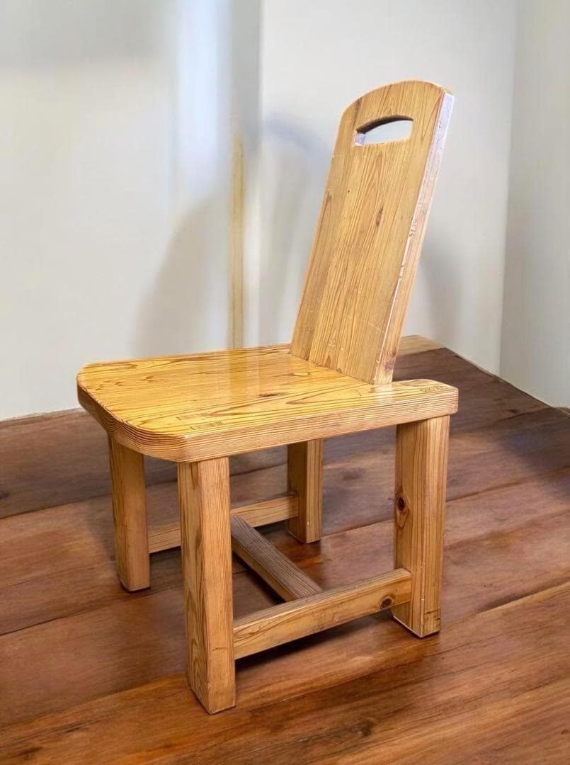 一生もの★重厚なウッドチェア②（1脚）　すべて木製　カントリー風のお店やお部屋に