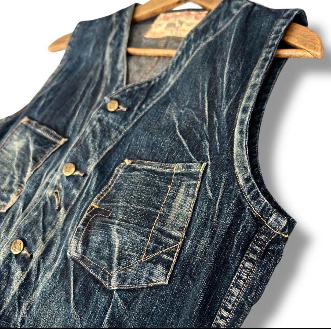 シュガーケーン　デニム　ベスト　ジレ　レイルウェイズ　40