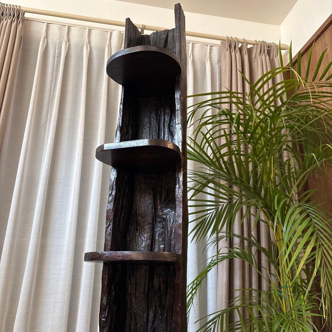 KAJA 木製ラック 4段 ダークブラウン