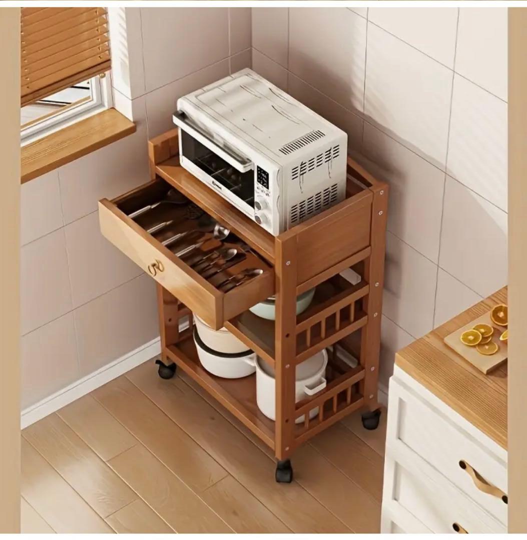 竹製3段シェルフラック