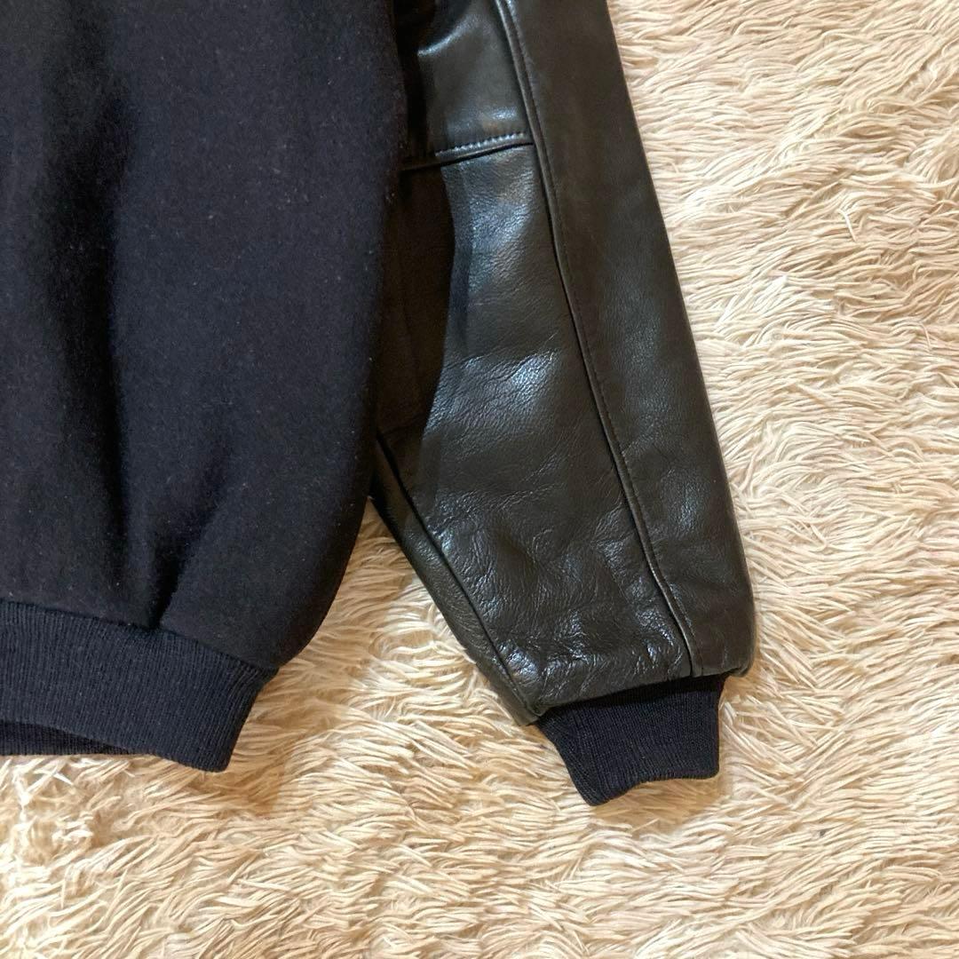 90’s ビンテージ Golden Bear スタジャン 袖レザー ブラック