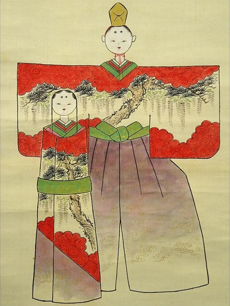 【真作】掛軸 南静山『立雛図』立ち雛 絹本 肉筆 共箱付 掛け軸 a110510