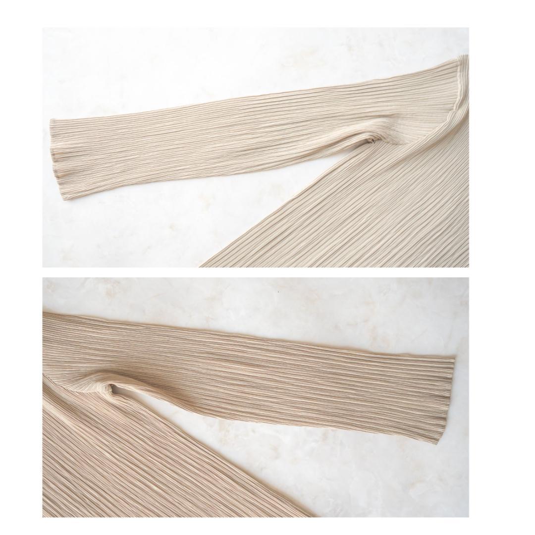 美品✨ISSEY MIYAKE プリーツ タートルネックカットソー ベージュ L