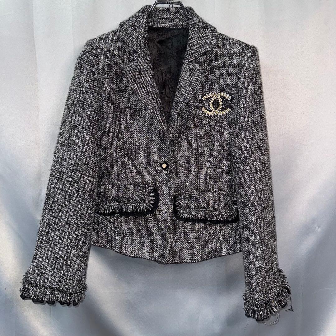美品　シャネル　CHANEL　ツイード　ジャケット　05A 　サイズ　38 ラメ