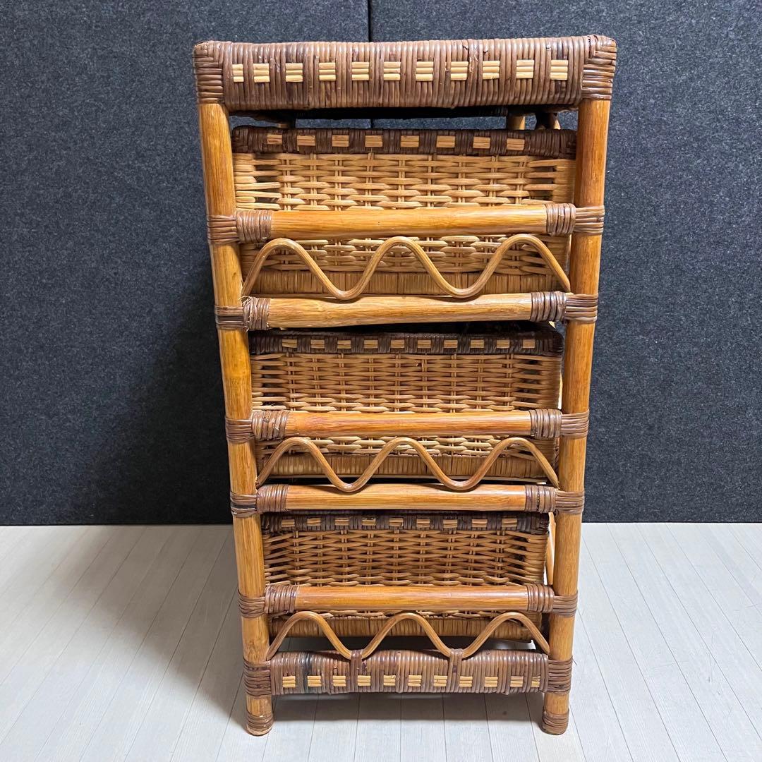 kazama ラタン　籐　ラタンラック　収納ラック　引き出し　3段　インドネシア