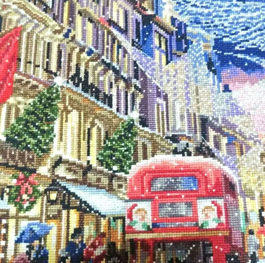 クロスステッチ完成品　クリスマス　刺繍