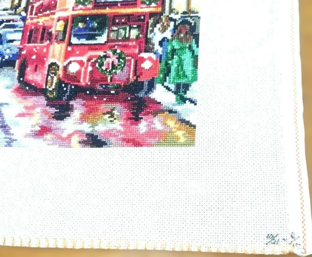 クロスステッチ完成品　クリスマス　刺繍