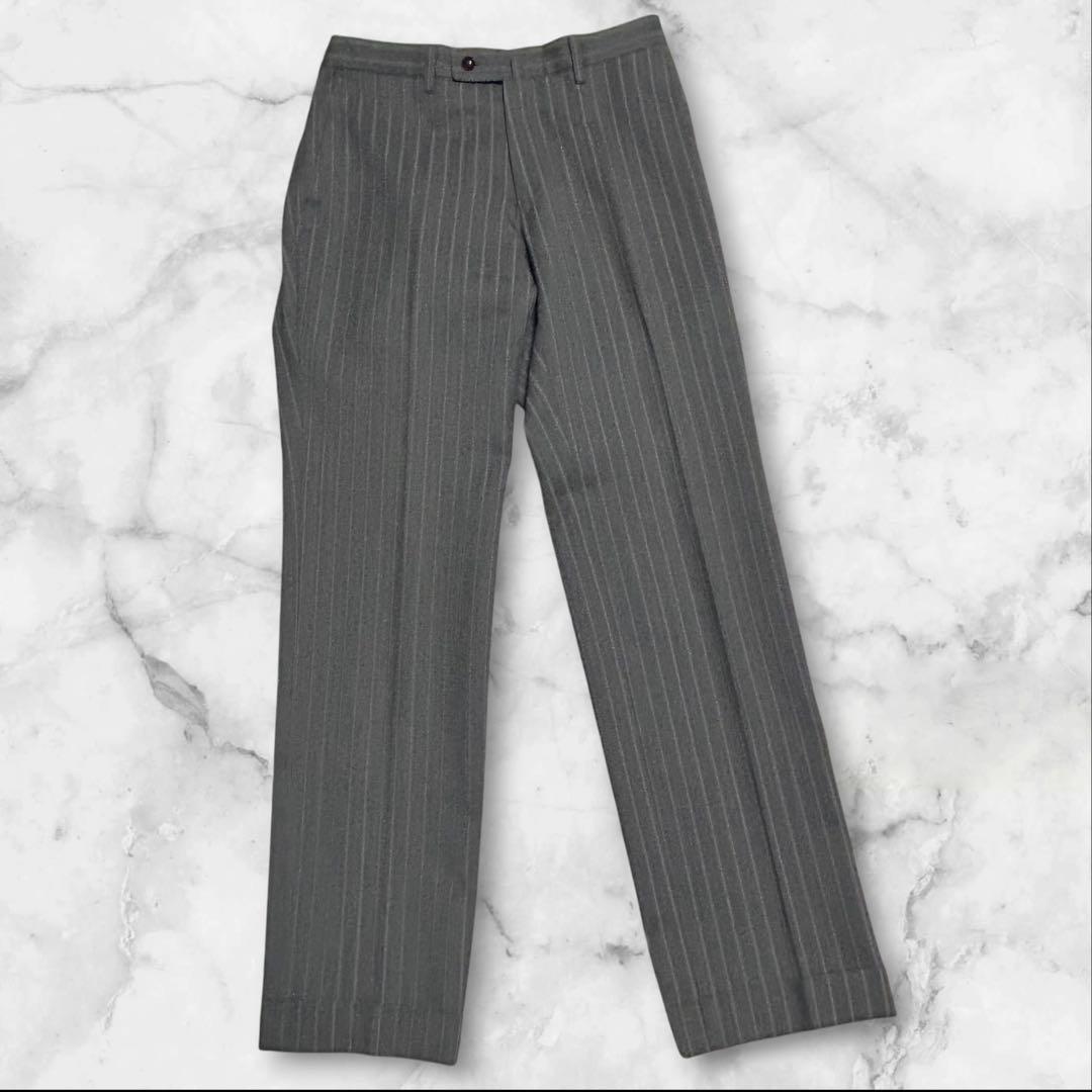 【美品】パーソンズ スーツ スリーピース グレー　ストライプ S相当