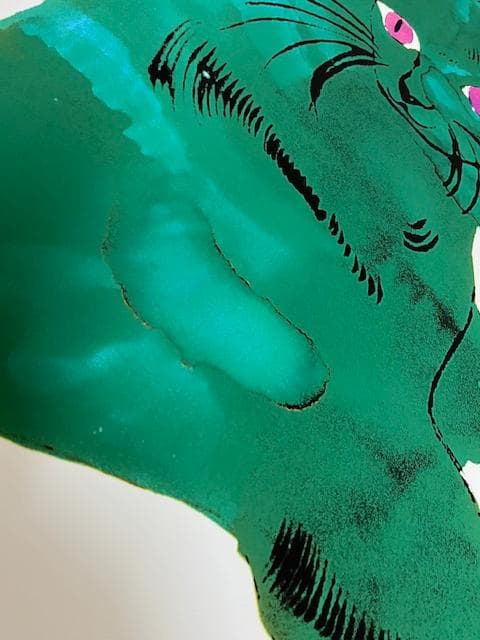 額装済/Green Cat/アンディ ウォーホル/アート/ポスター/インテリア