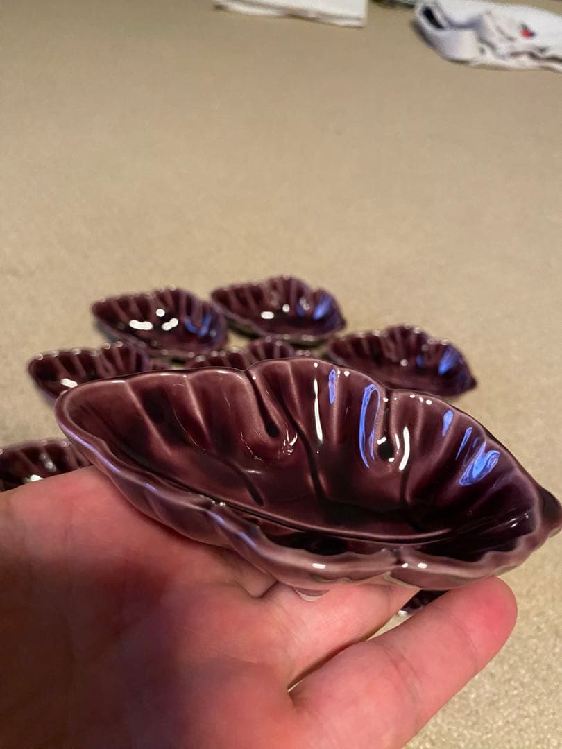 珍味入れ　紫菊葉珍味入れ10客