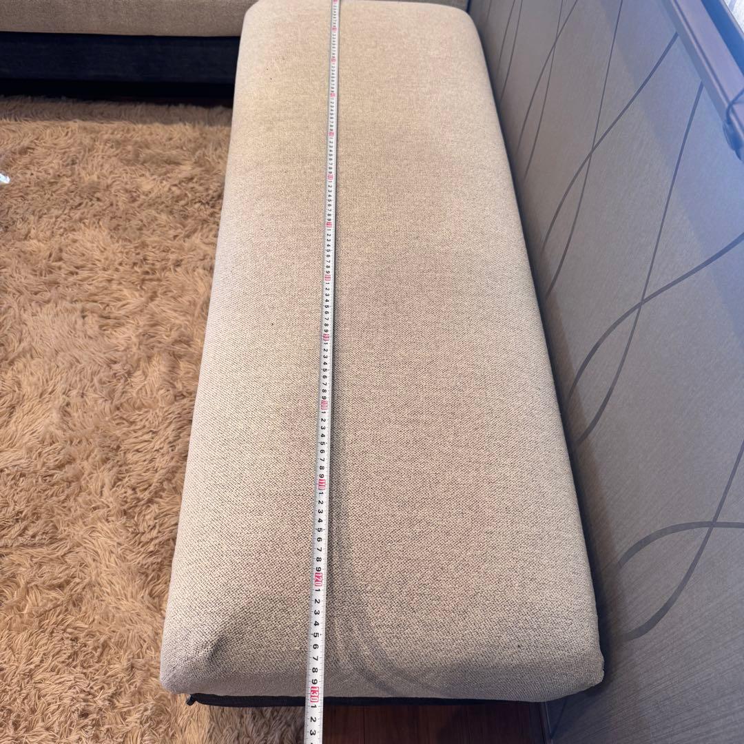 KEYUKA ケユカ L字型ソファ コーナーソファ 3人掛け ネイビー×グレー