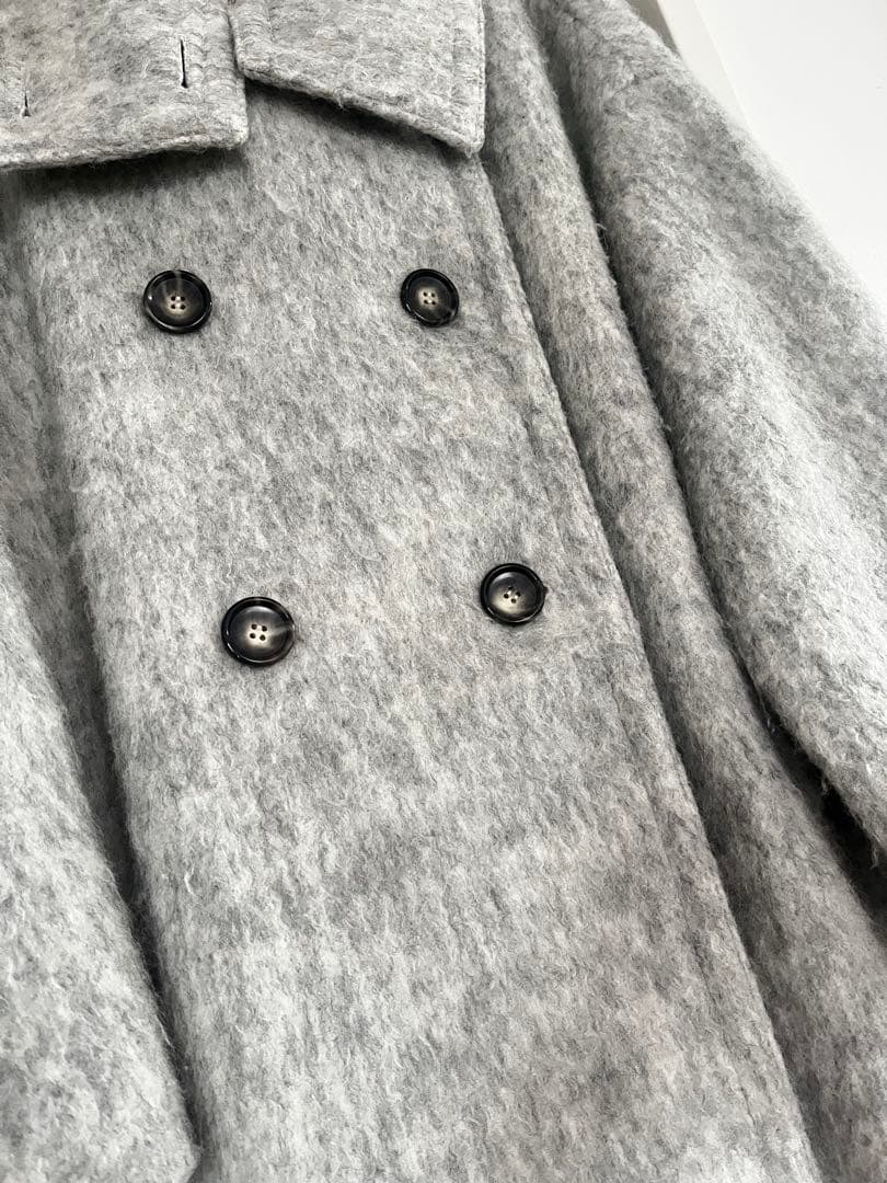 COLLAGE GALLARDAGALANTE シャギーコート（ライトグレー）