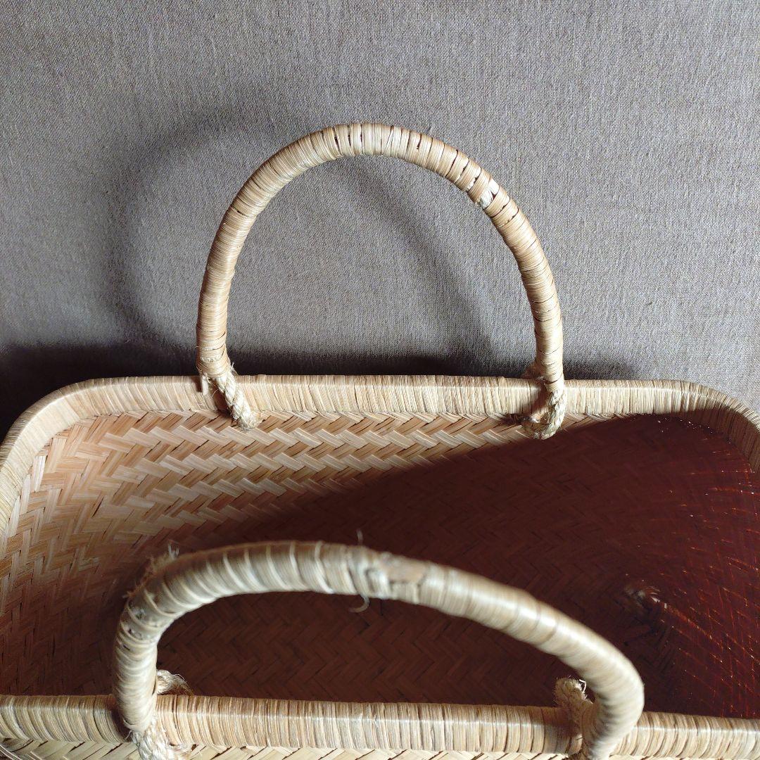 鳥越竹細工岩手県産　市場カゴ