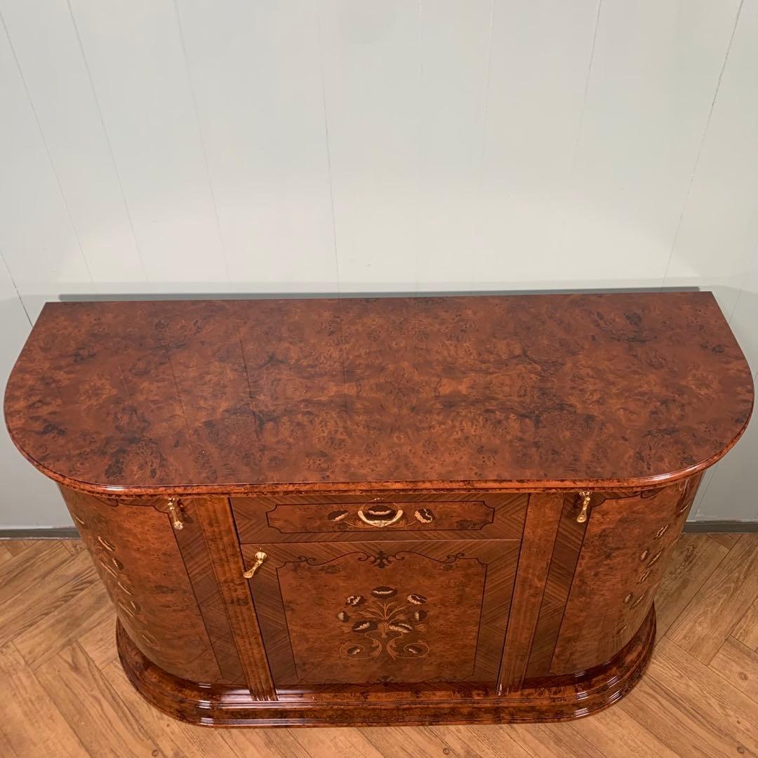 【極美品】イタリア製　象嵌　サイドボード　マホガニー色　アンティーク