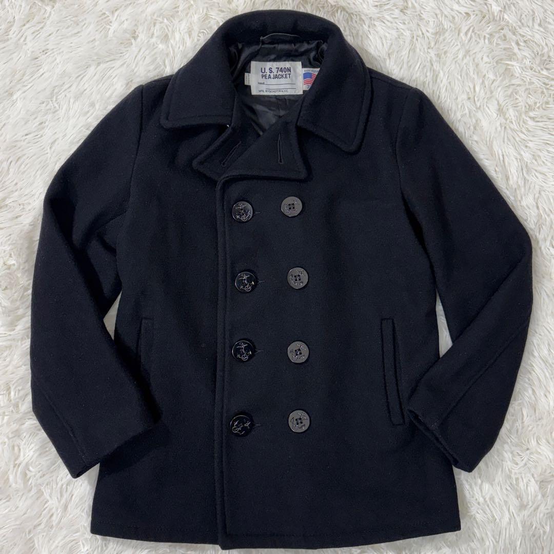 SCHOTT ショット USA製 ピーコート 740N メンズ ブラック 38