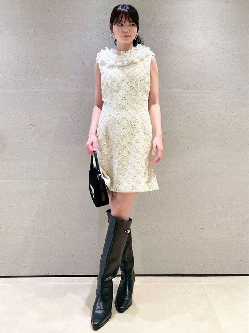 LILY BROWN L.B CANDY フリルカラー付き2wayミニワンピース