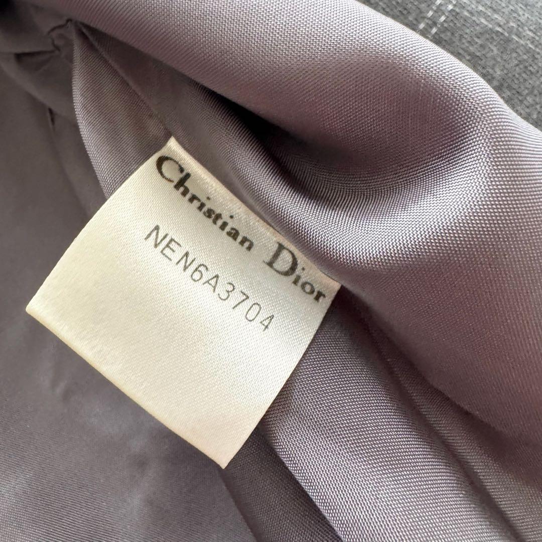 クリスチャンディオール　マドモアゼル　ジャケット　チェック柄　グレー　M　ウール