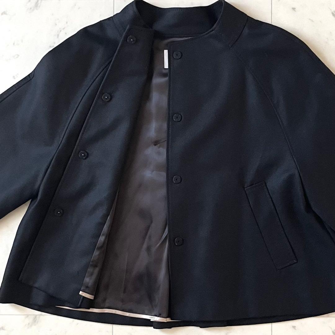 定価6,4万♪極美品 アドーア スーパー140ノーカラージャケット 38 黒