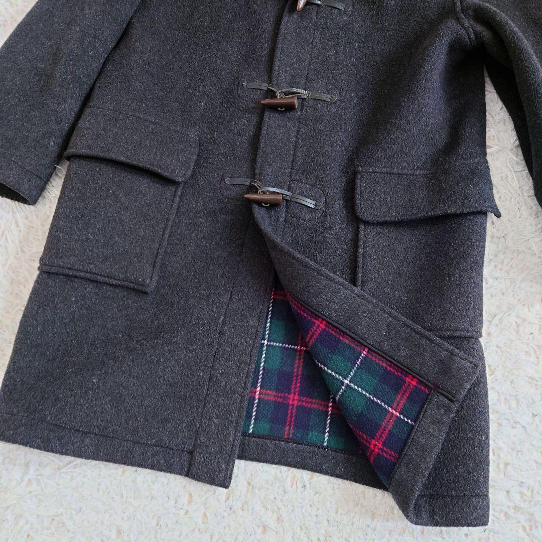 グローバーオール　ダッフルコート　グレー　裏地チェック　40　L相当　英国
