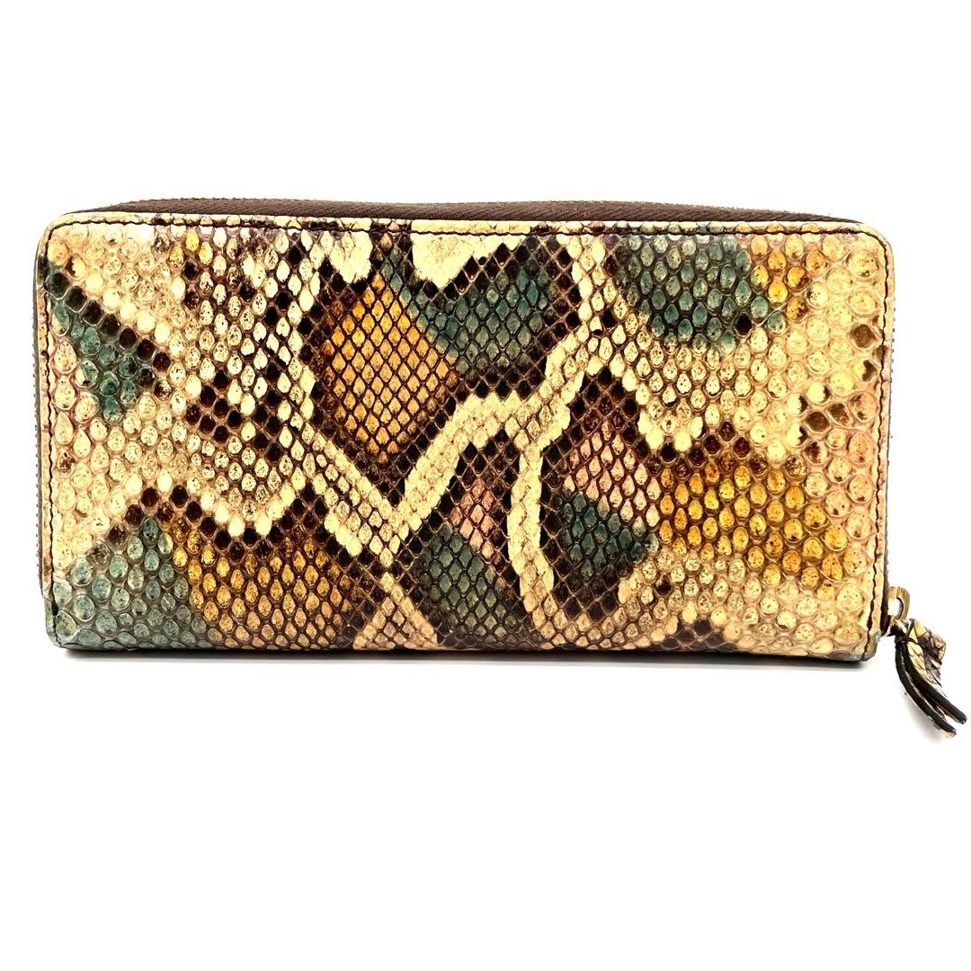 ★希少★グッチ GGマーモント パイソン ラウンドジップ 長財布 マルチカラー