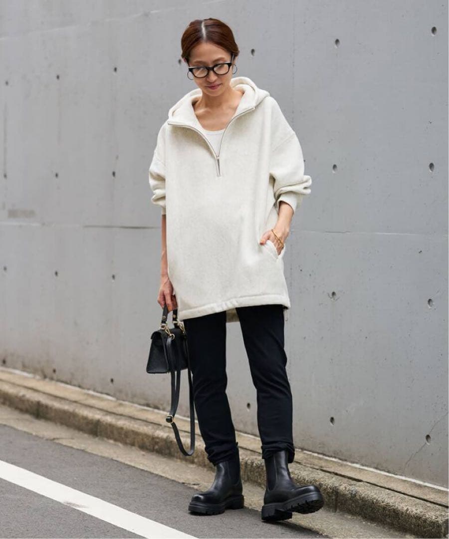 FRAMeWORK Champion 別注フードハーフジップドロストプルオーバー