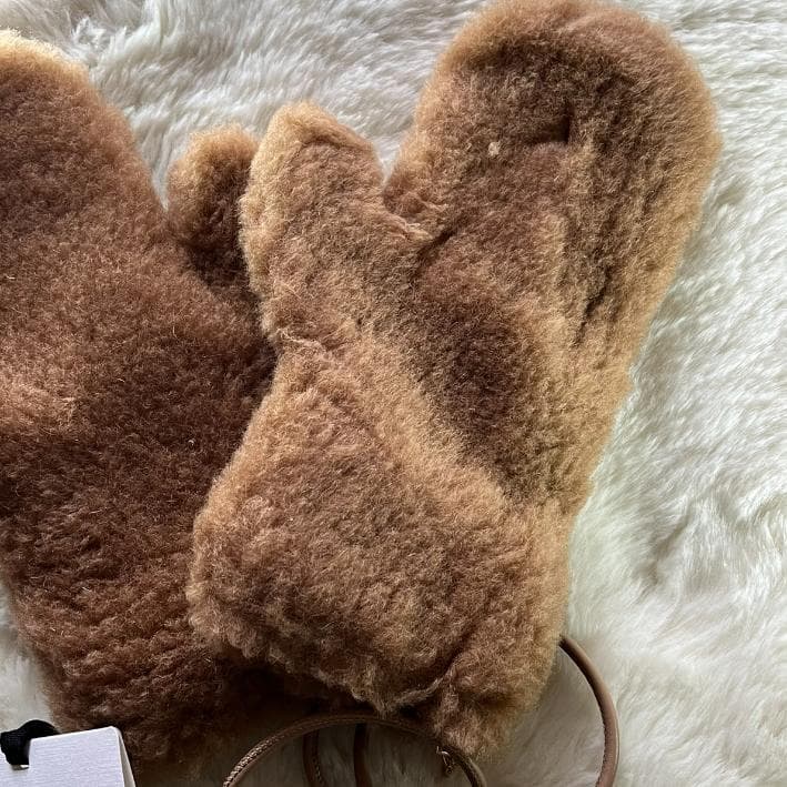 新品未使用 Max Maraマックスマーラ テディミトン もこもこ手袋 キャメル