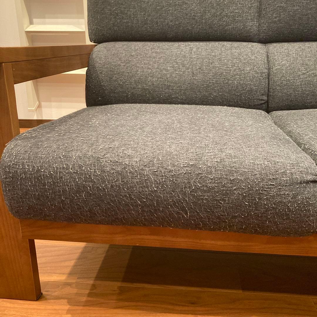 ソファNC779 2人掛け ブラック/ウォールナット