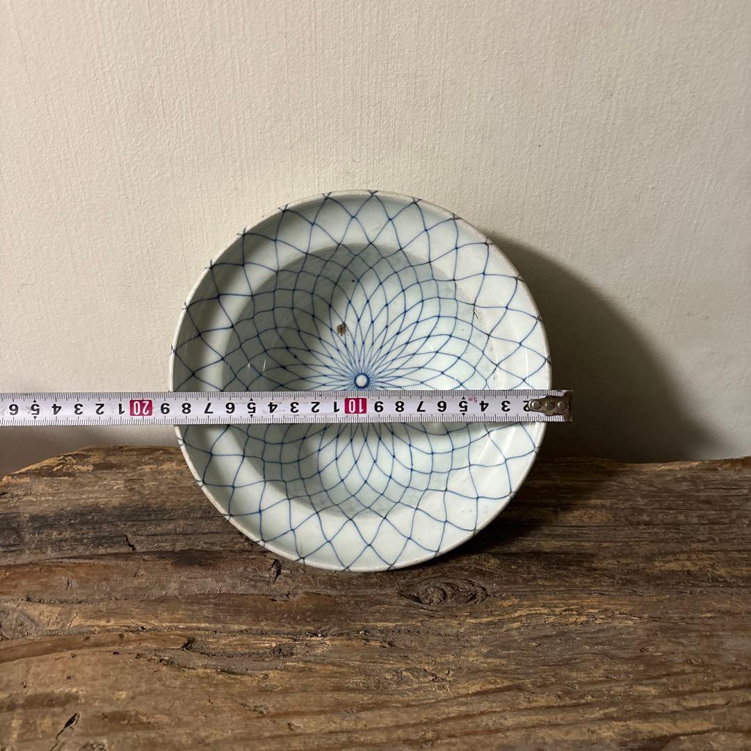 古伊万里網目文　染付鉢1点　江戸時代　骨董　アンティーク　白磁　検:李朝