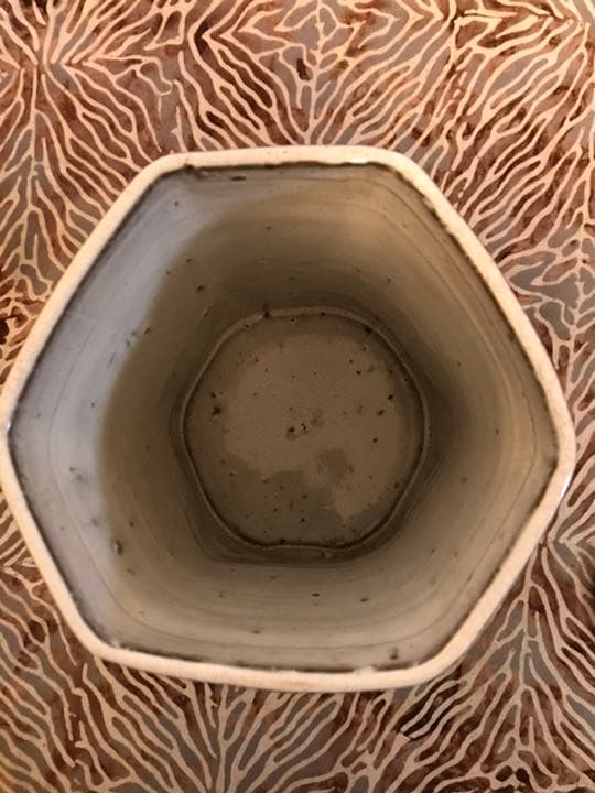 水指　茶道　茶道具　六角　骨董　陶器　日本美術