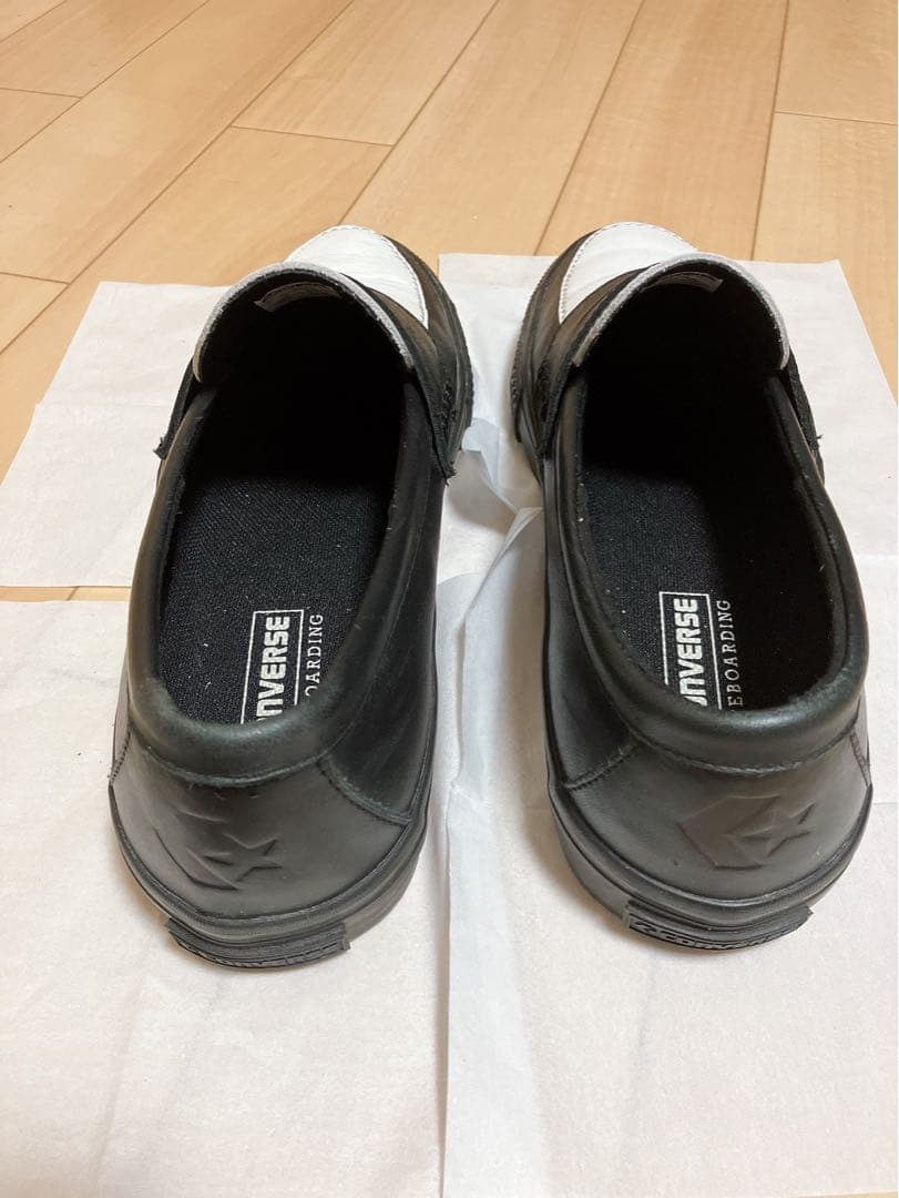 【まいだす】【美品】コンバース　ローファー　白黒　27.5 メンズ