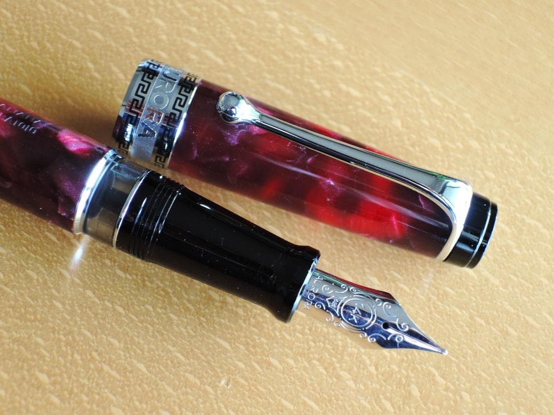 アウロラ AURORA オプティマ 万年筆 バーガンディＭ