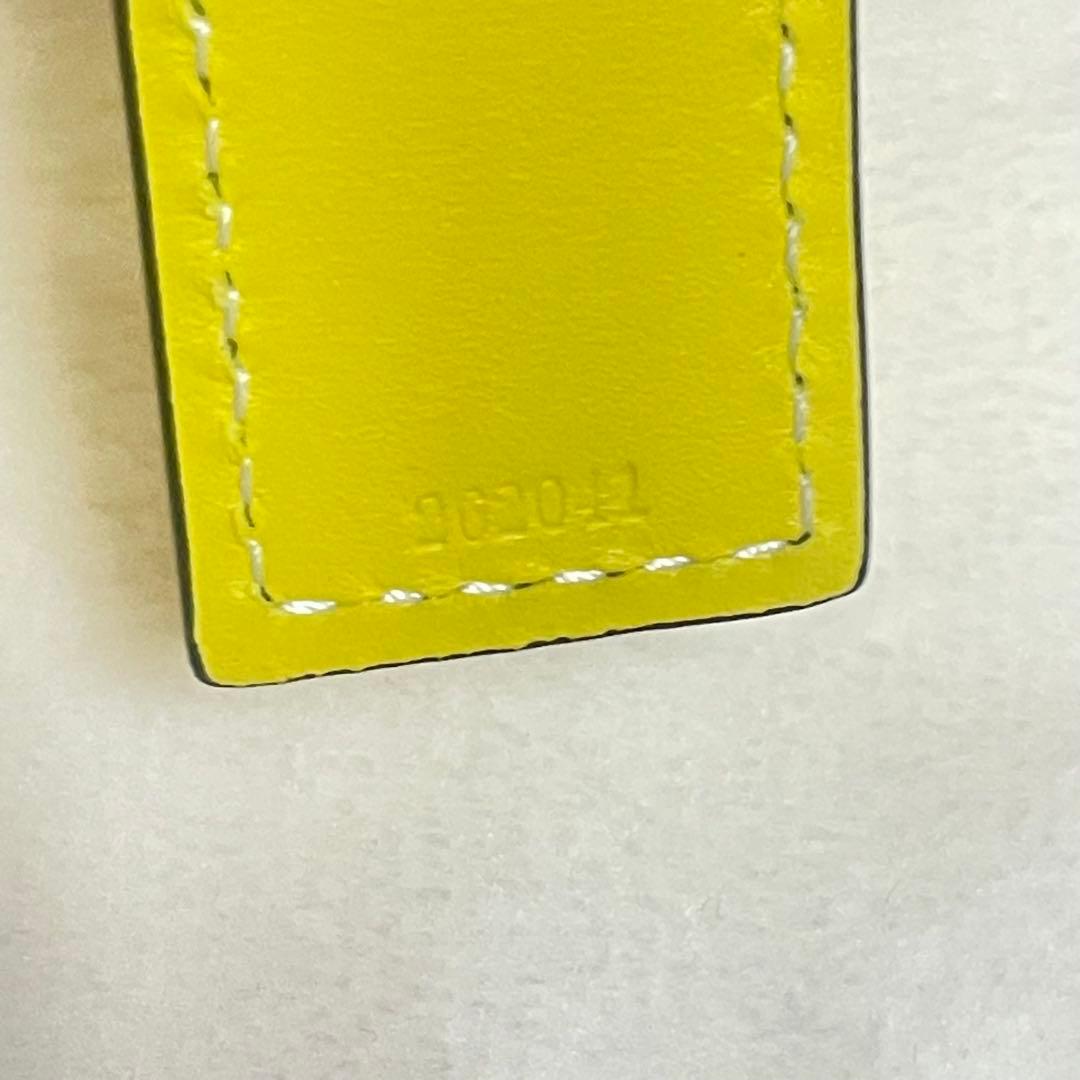 新品同様　ロエベ　バスケットバッグ　イエロー　ミディアムサイズ　ヤシの葉&カーフ