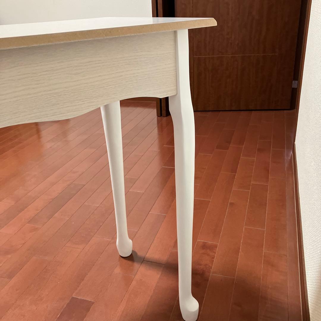 アンティーク風　猫足　ホワイトコンソールテーブル　デスク　幅100