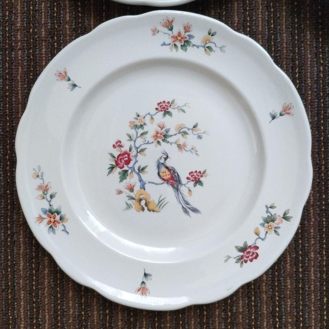 【美品】フランス？　シノワズリ　花鳥文様　ディナー皿　６枚セット