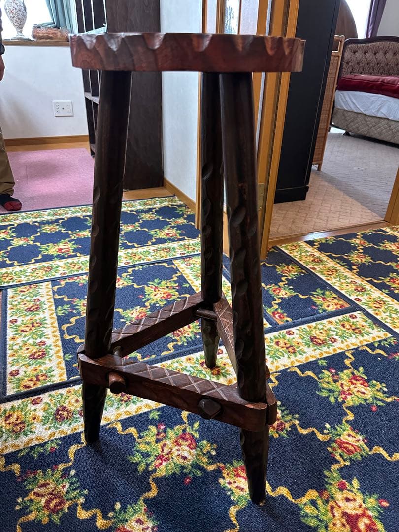 ハイスツール 置物台 花台 フラワースタンド　レトロ アンティーク　コンソール