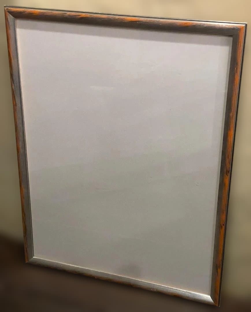 木製 フレーム 額縁 大型 絵画 写真 ポスター 展示 シルバー シンプル 美品