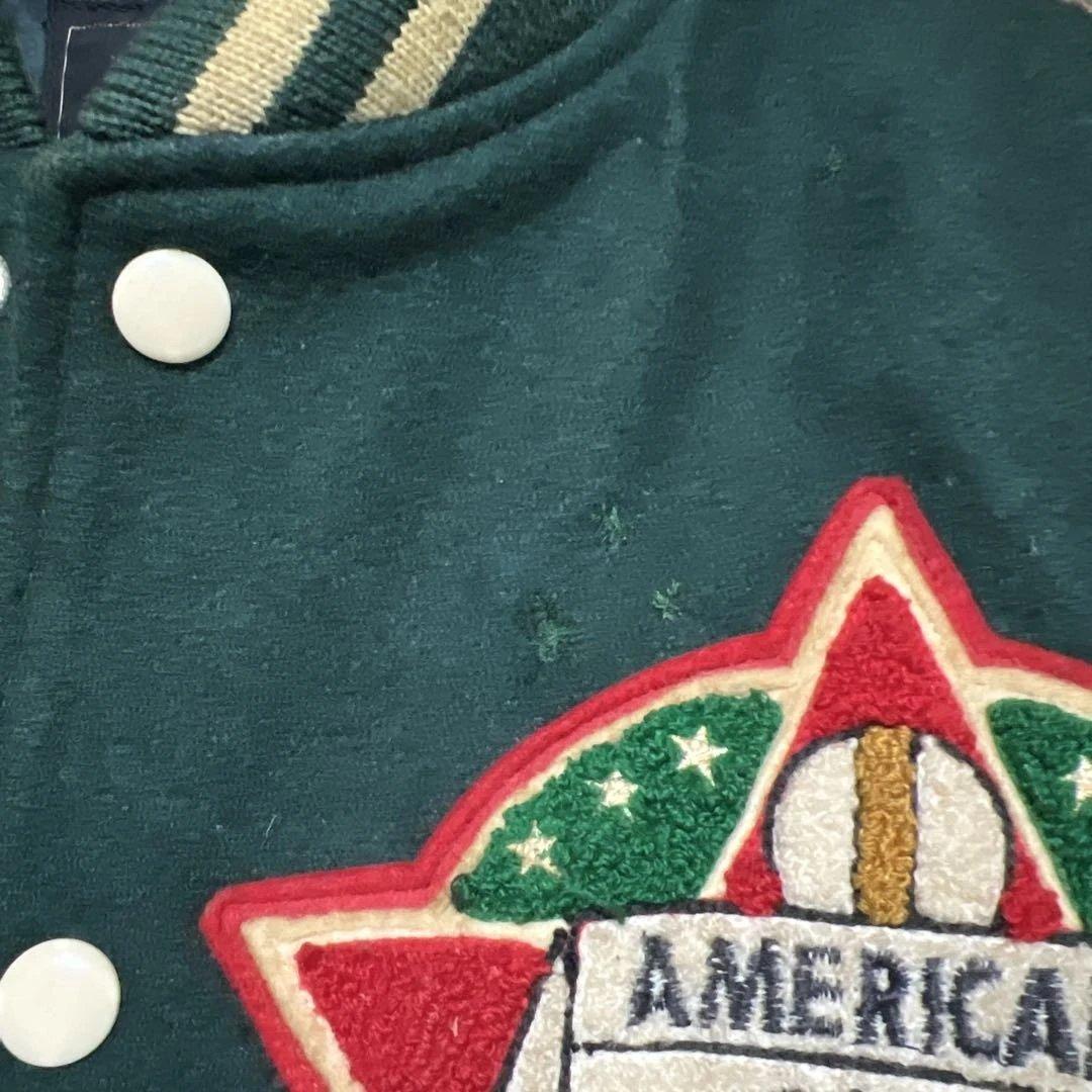 VAN JAC スタジアムジャンパー　グリーン　袖皮　 Lサイズ