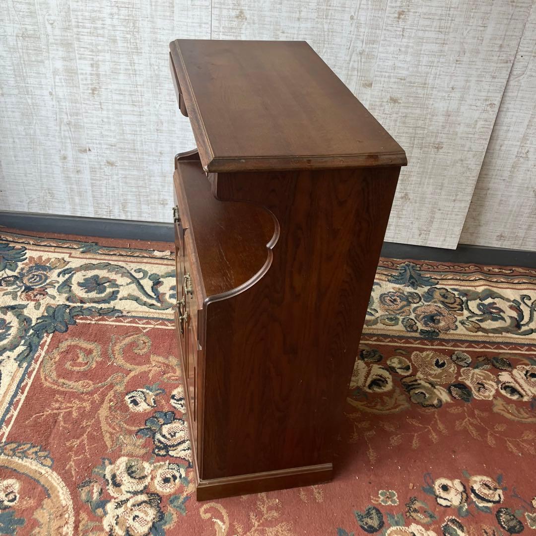 昭和レトロ 木製コンソールテーブル コールキャビネット 電話台 花台チェスト